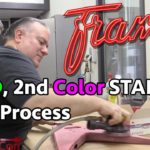 2nd GUITAR STAIN, SAND & UV Finish - Framus Custom Guitar Build - GUITCON2018